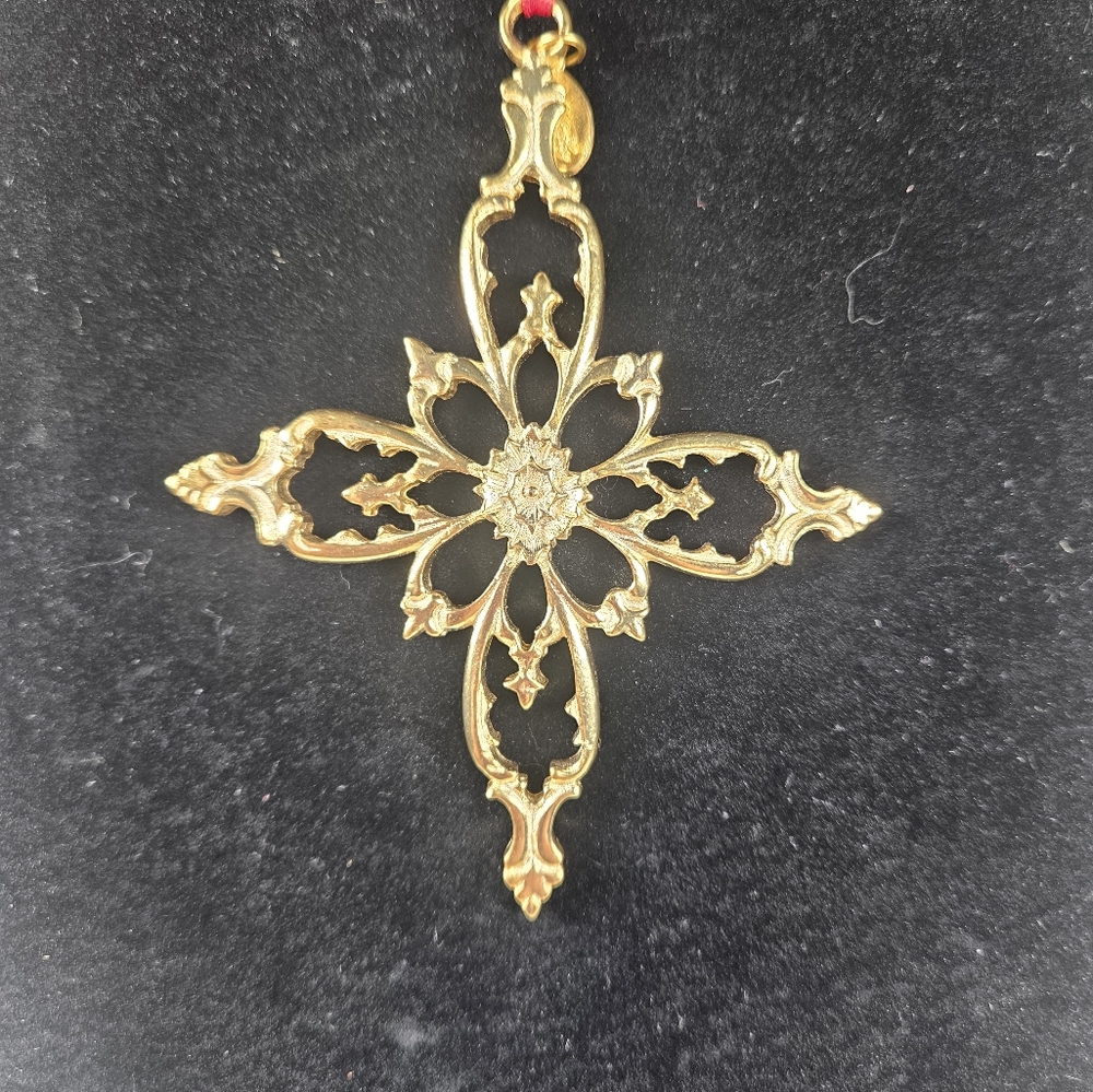 Williamsburg pewter cross Christmas ornament